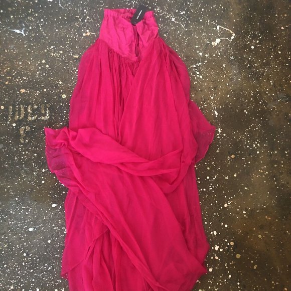 Dolce & Gabbana Boat Neckline Dress Raspberry Rose Pink Silk - Picture 7 of 8